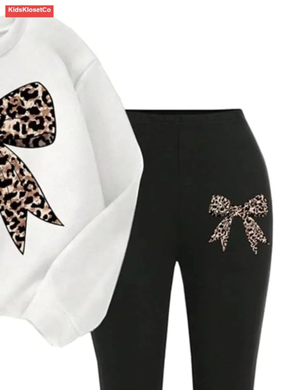 Girls 2 Piece Sweatshirt and Flare Pants Set Cotton Blend Long Sleeve